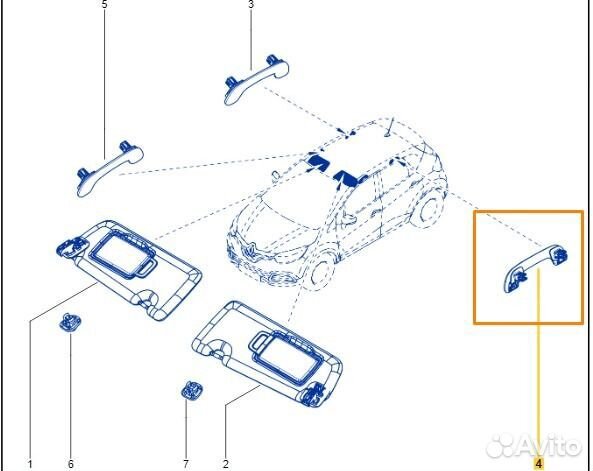 Ручка внутренняя потолочная Renault Kaptur F4RE410