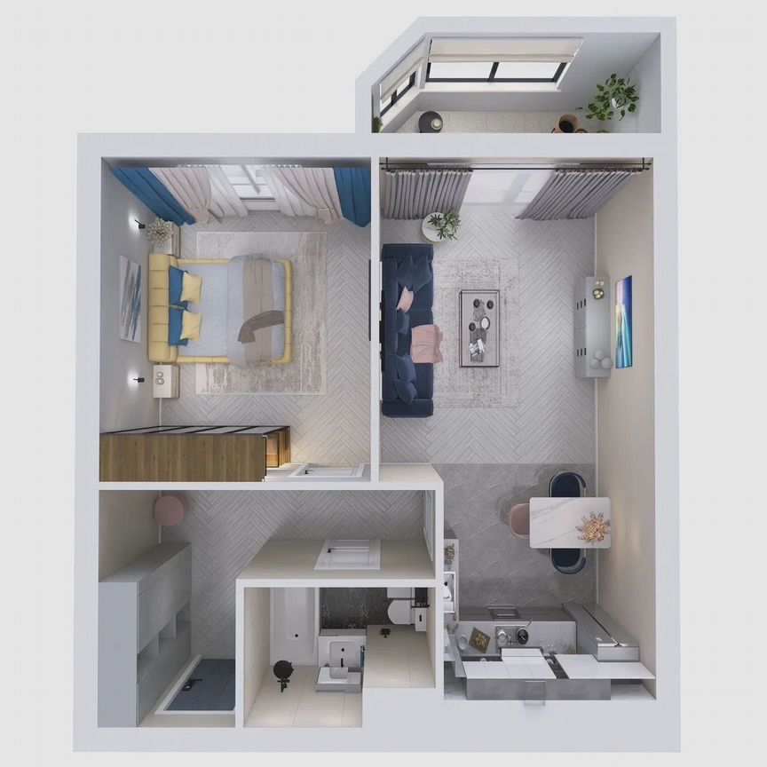 1-к. квартира, 46,7 м², 2/5 эт.