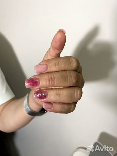 Маникюр с покрытием гель лак, Наращивание ногтей