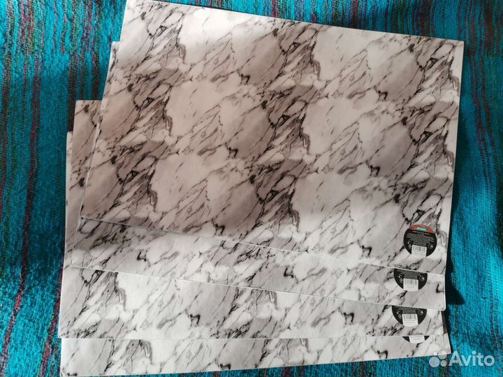 Салфетки на стол эко-кожа под мрамор