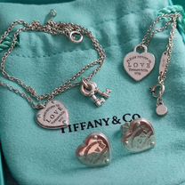 Tiffany Love Браслет Подвеска Серьги Оригинал Нов