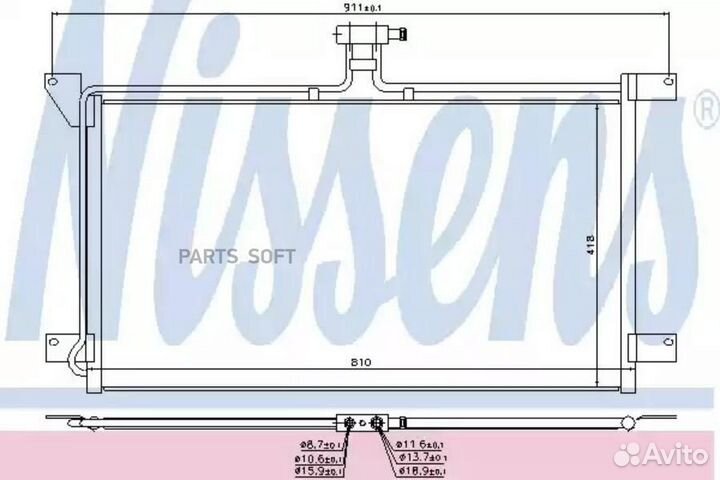 Радиатор кондиционера scania 4-serie (1996) 94C 22