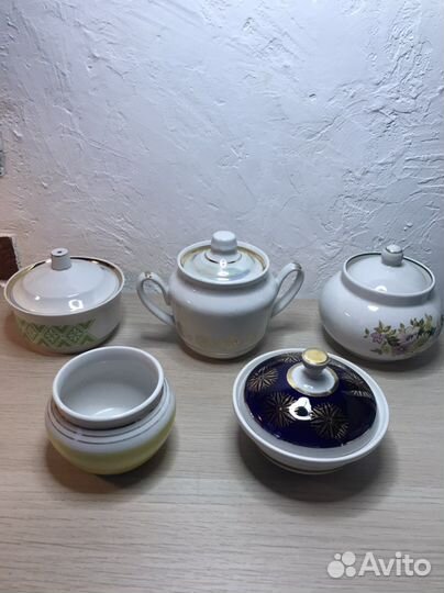 Молочник сливочник, сахарницы СССР