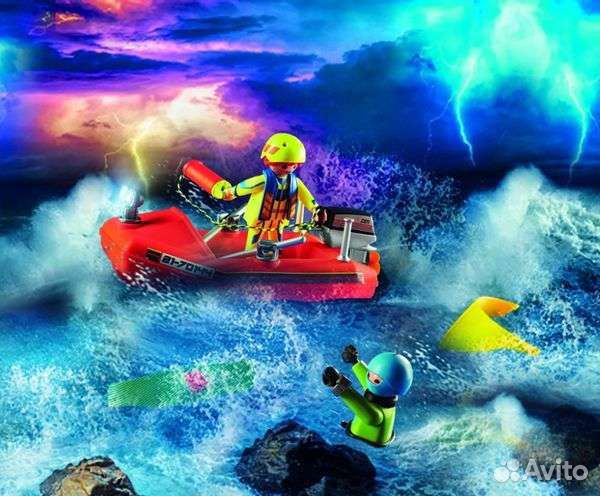 Спасение кайтсерферов на катере playmobil 70144