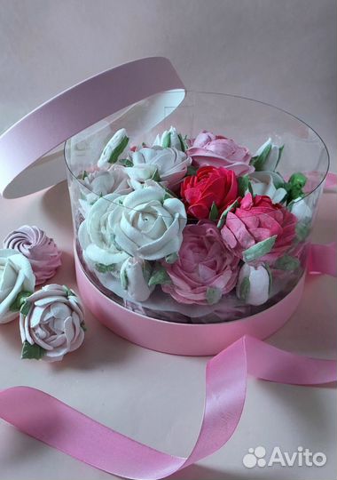 Цветы из зефира в коробочке