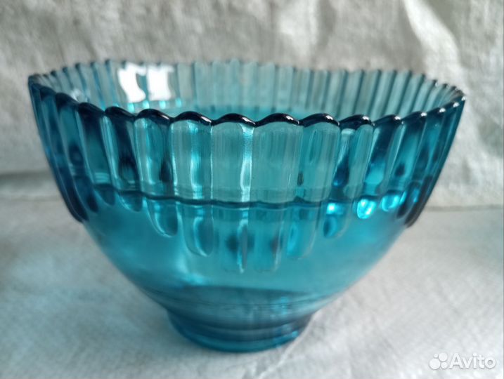 Конфетница цветное стекло СССР