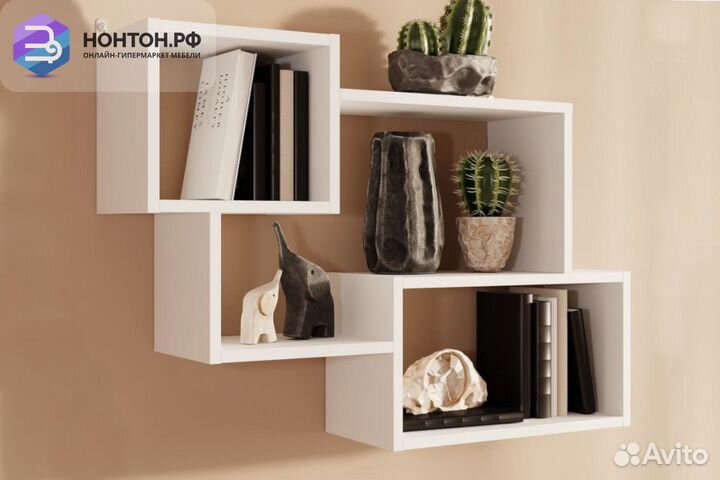 Полка навесная Лайт пн-002 белый гладкий