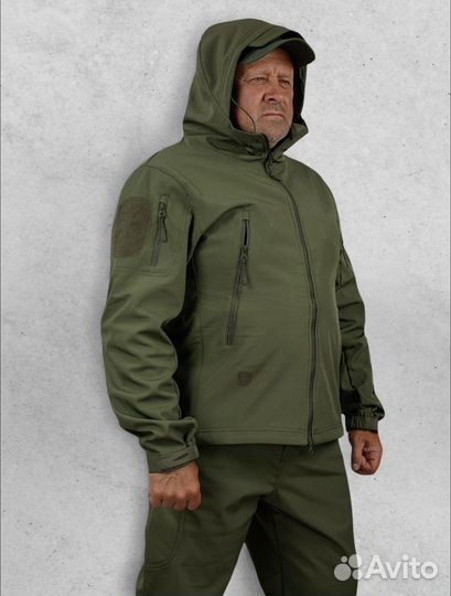 Костюм SoftShell тактический Л Олива Непромокнет