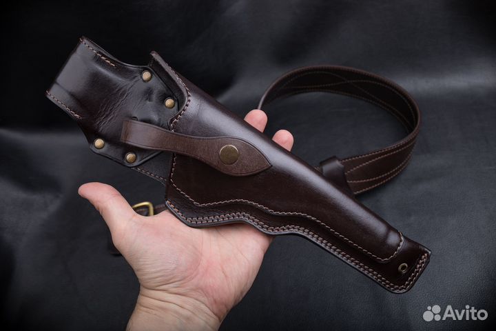 Кожаная кобура для Luger P08 - Морской