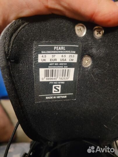 Сноубордические ботинки salomon 36-37