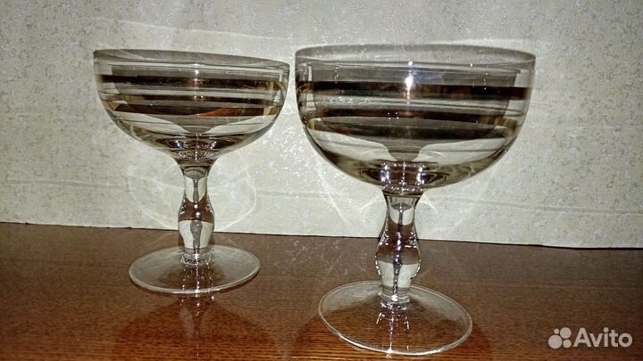 Шампанки СССР Креманки СССР Стекло Позолота Винтаж