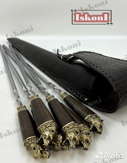 Шампура в чехле из натуральной кожи