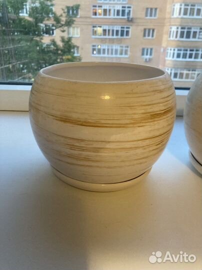 Горшок керамический новый 3 шт
