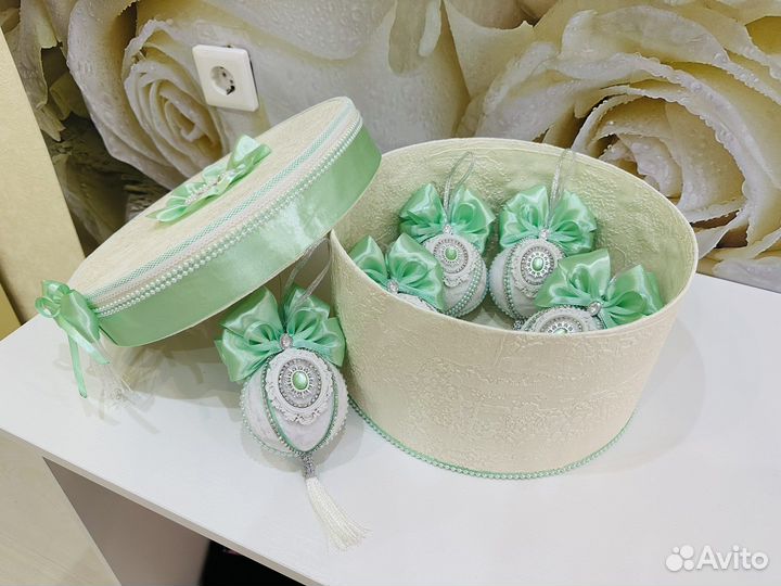 Елочные шарики 80 мм ручной работы