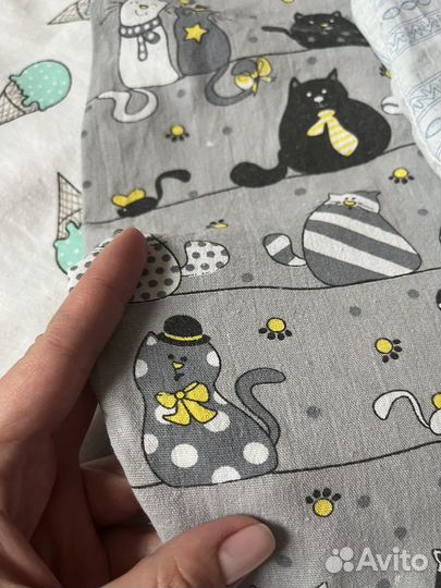 Простынь на резинке на детскую круглую кроватку