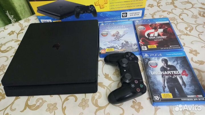 Ps4 slim 500гб + игры