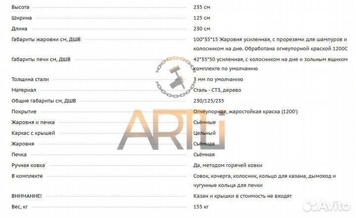 Кованый Мангал с крышей и печью под казан 