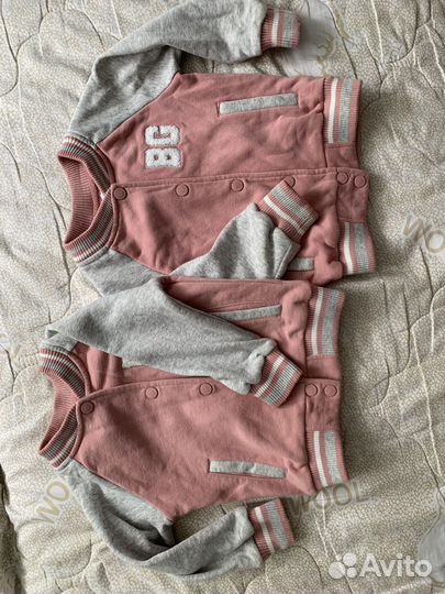 Бомбер куртка для девочки 92 двойни babygo