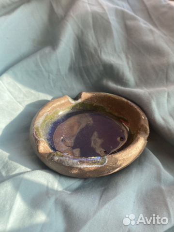 Керамическая пепельница озеро ручной работы