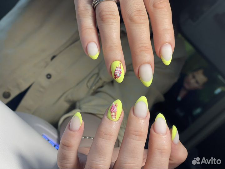 Маникюр покрытие гель лаком наращивание ногтей