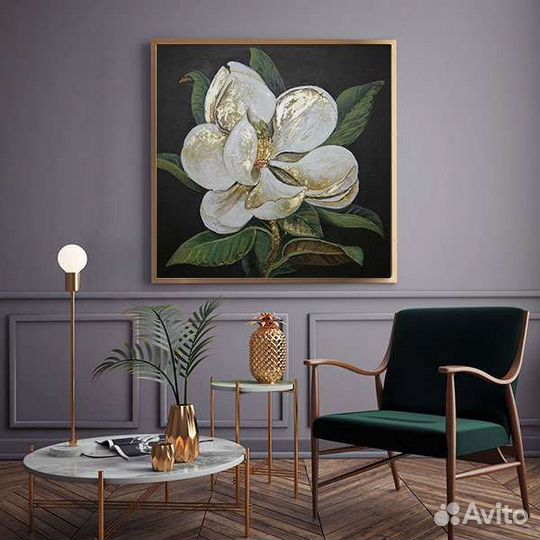 Картина маслом Цветы Магнолия Купить в Москве