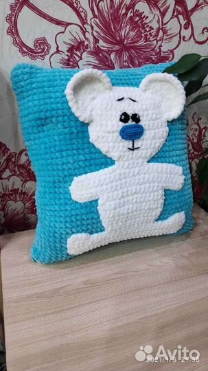 Плюшевая подушка Мишутка