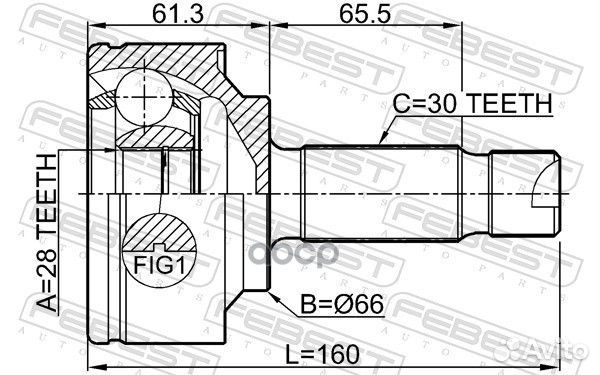 ШРУС наружный 28X66X30 mercedes benz vito/viano