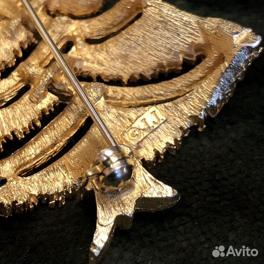 Винтажная брошь ёлочка JJ