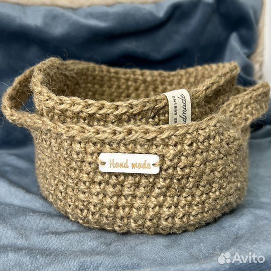 Корзинка из джута для интерьера