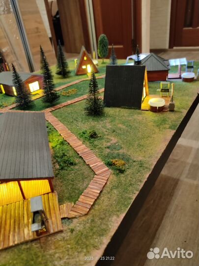 Макеты домов, фабрик, парков и т.д. для