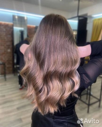 Сложное окрашивание волос стрижка аиртач блонд