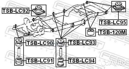 Подушка рамы Febest 5220935010,5220935011,YF21020