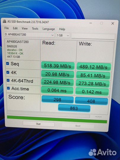 Apacer Ssd m2 SATA 480gb