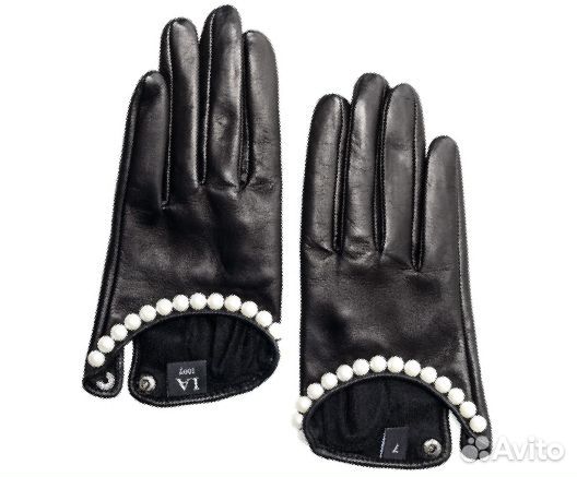Кожаные перчатки Кассия с жемчугом Swarovski