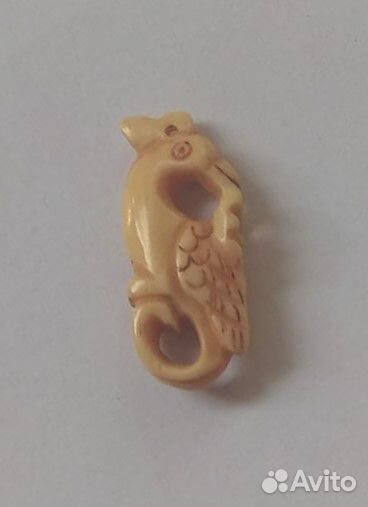 Птица Феникс Нэцкэ из Кости резная подвеска ru*54