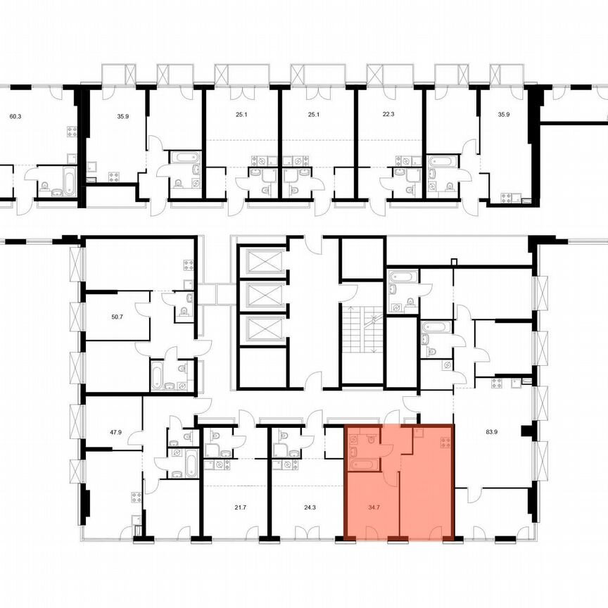 Квартира-студия, 34,7 м², 2/20 эт.