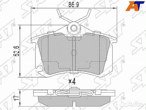 Колодки тормозные задние volkswagen jetta