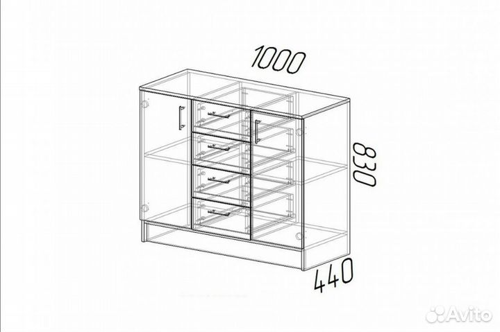 Комод К 1000-2Д