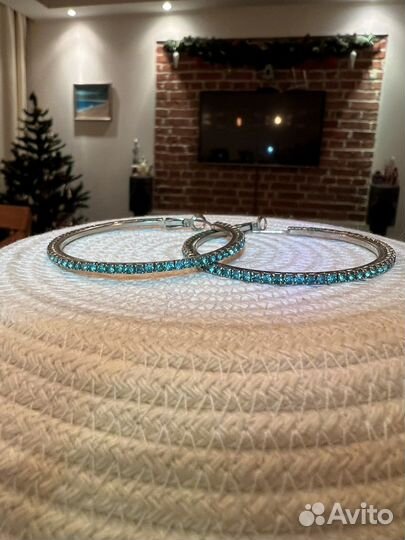 Серьги со стразами бижутерия