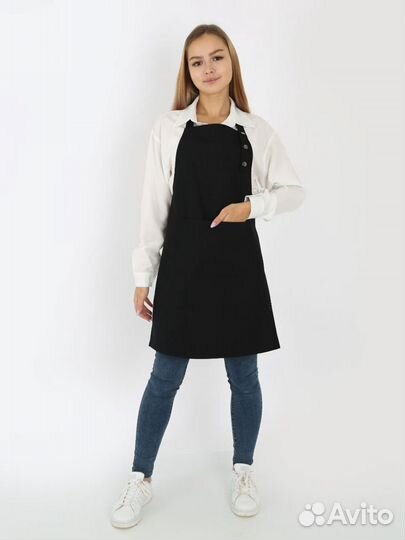 Фартук рабочий черный