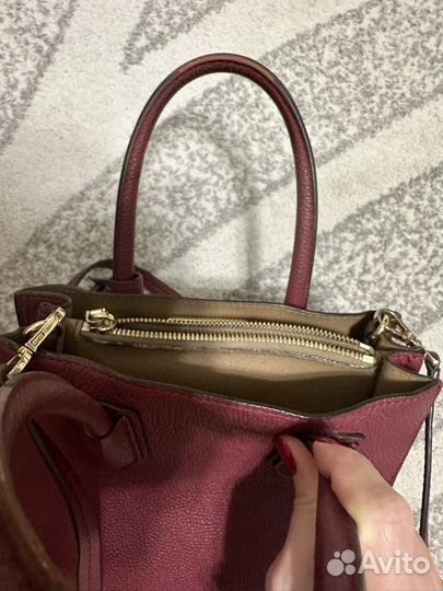 Сумка натуральная кожа бордовая michael kors