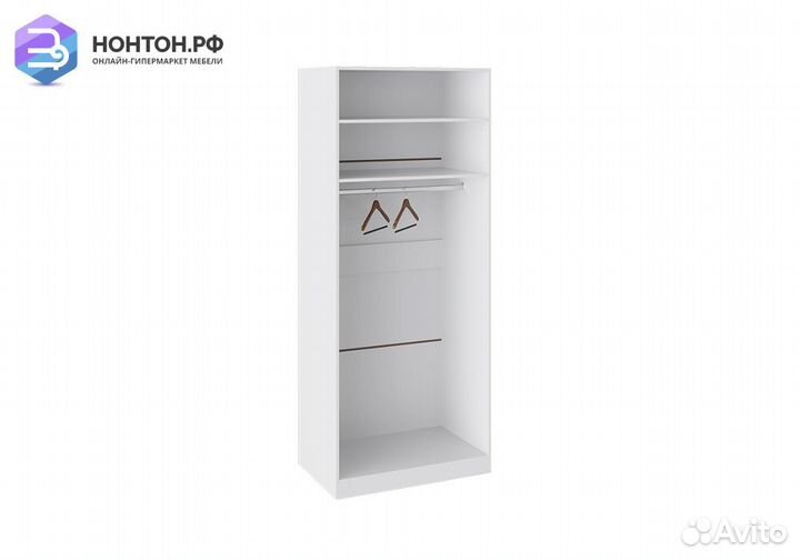 Шкаф 2-дверный Наоми с зеркалом слева белый глянец