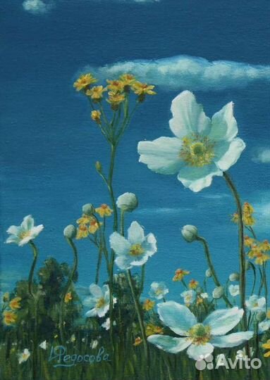 Картина маслом цветы