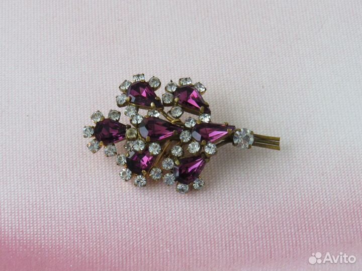 Старинная крупная брошь Американский винтаж