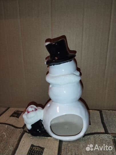 Новый подсвечник Новогодний Снеговик