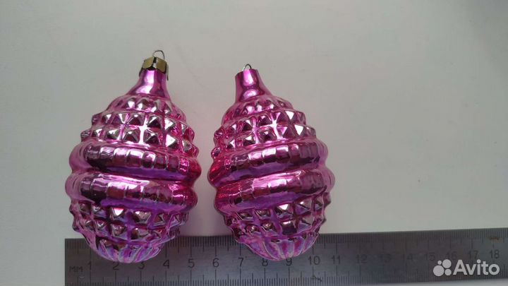 Елочные игрушки СССР льдинки, шары, корзина