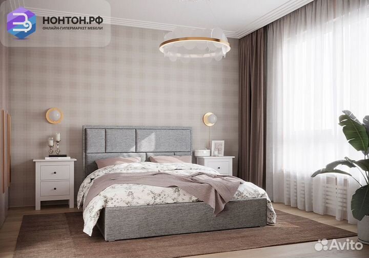 Кровать Стокгольм с подъемным механизмом рогожка с