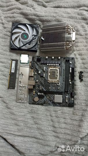 Asrock h610m hdv m.2 r2.0+i3 12100+16ram+кулер