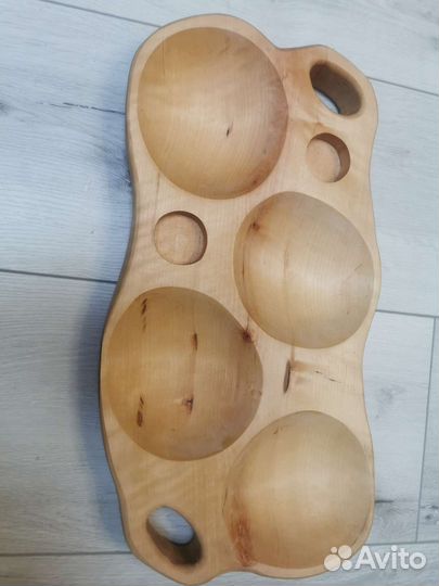 Менажница деревянная, блюдо для закусок