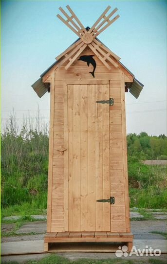 Уличный туалет деревянный Х121